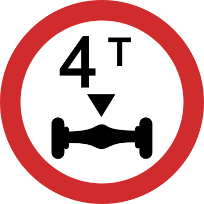 Axle Weight Limit road sign